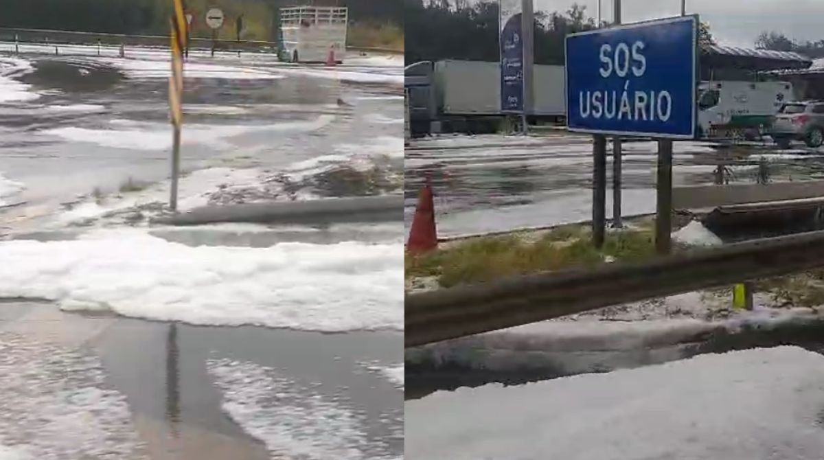 granizo na estrada