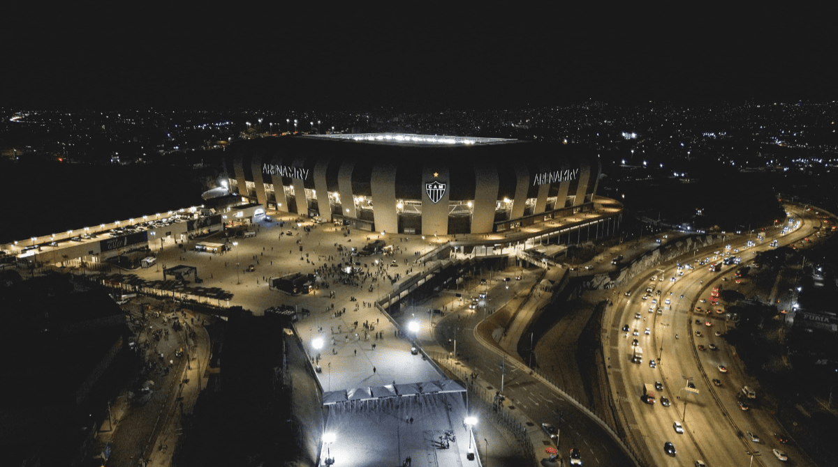 Imagem aérea da Arena MRV