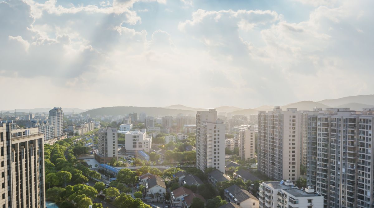 vista com vários prédios
