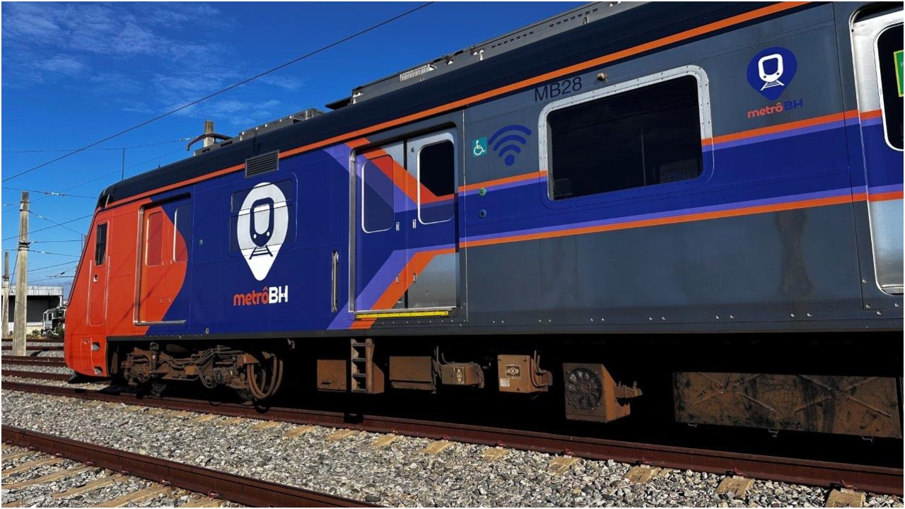 Uma composição do Metrô de BH