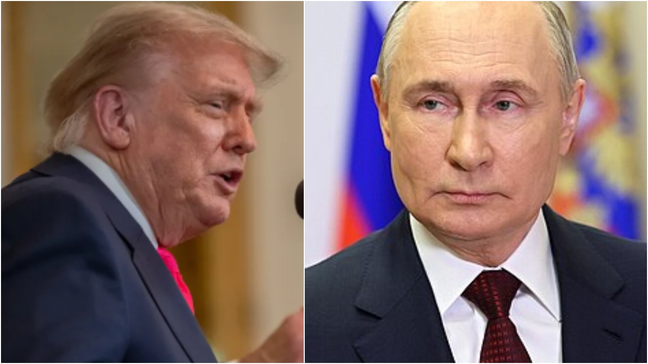 Os presidentes dos EUA, Donald Trump, e Russia, Vladimir Putin