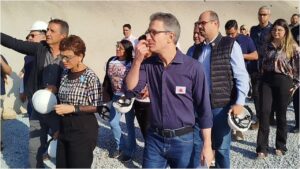 O governador de MG, Romeu Zema, e a prefeita de Contagem, Marília Campos