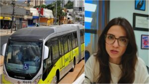 Uma montagem: à esquerda, o Move de BH, a direita, a vereadora Marcela Tropia