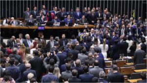 O Congresso Nacional, durante a votação do PL da Anistia