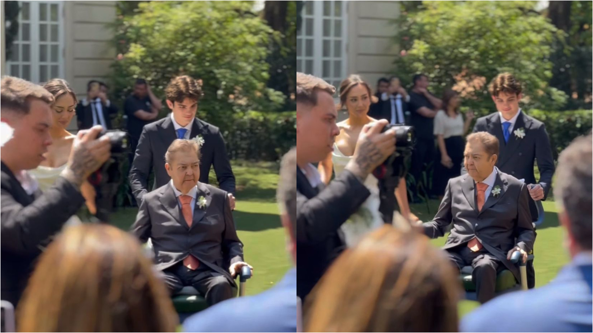 faustão levando filha ao altar