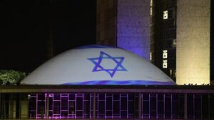 Projeção da bandeira de Israel no Congresso Federal