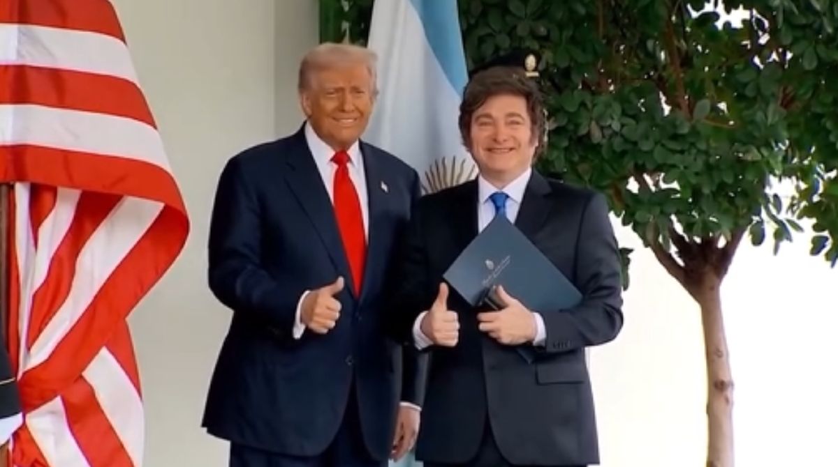 Trump e Milei se reúnem na Casa Branca para discutir aliança entre Argentina e Estados Unidos. (Foto: Reprodução/Instagram/Casa Branca)