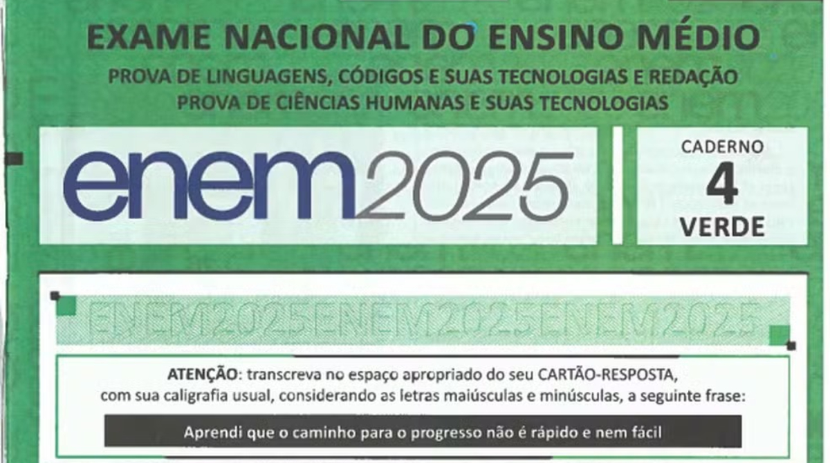 Gabarito Enem 2025 prova VERDE