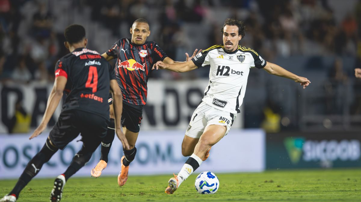 Atlético sofre derrota para o Bragantino antes de seguir para a final da Sul-Americana em Assunção. (Foto: Pedro Souza/Atlético)