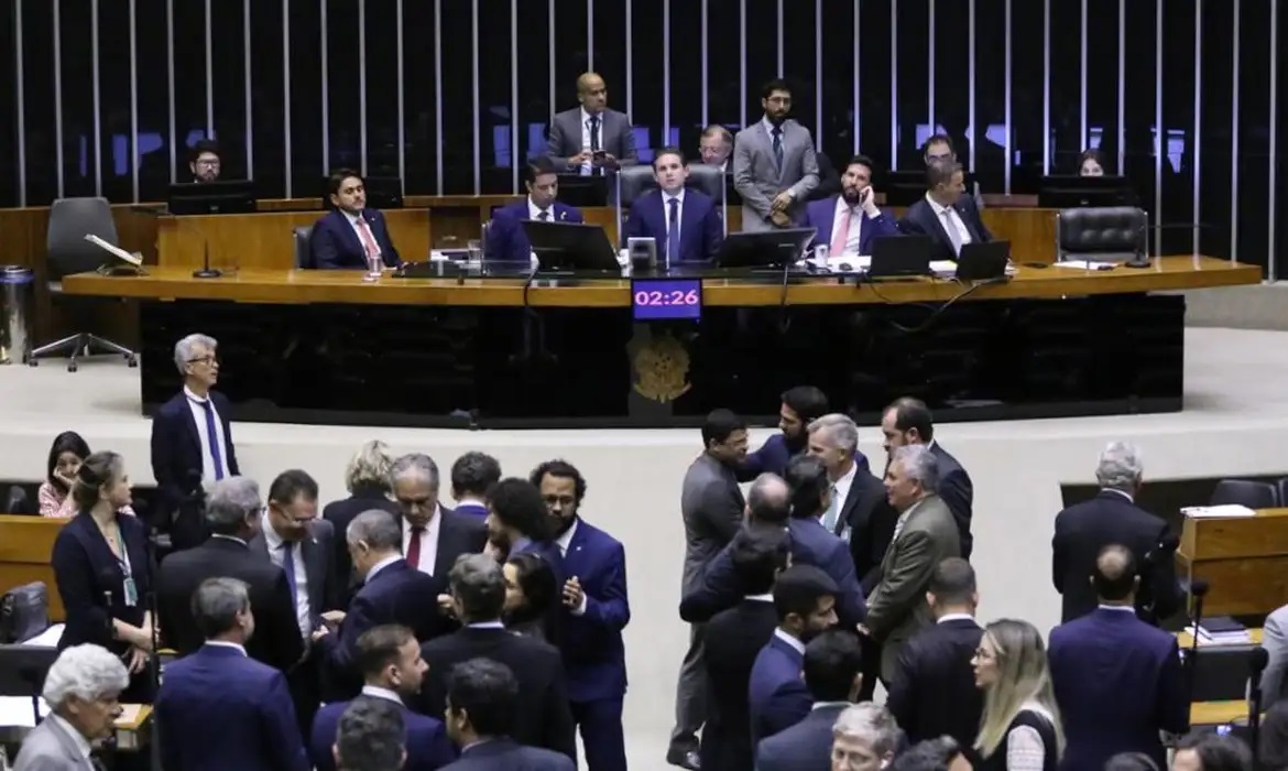 Plenário da Câmara dos Deputados durante votação do projeto antifacção