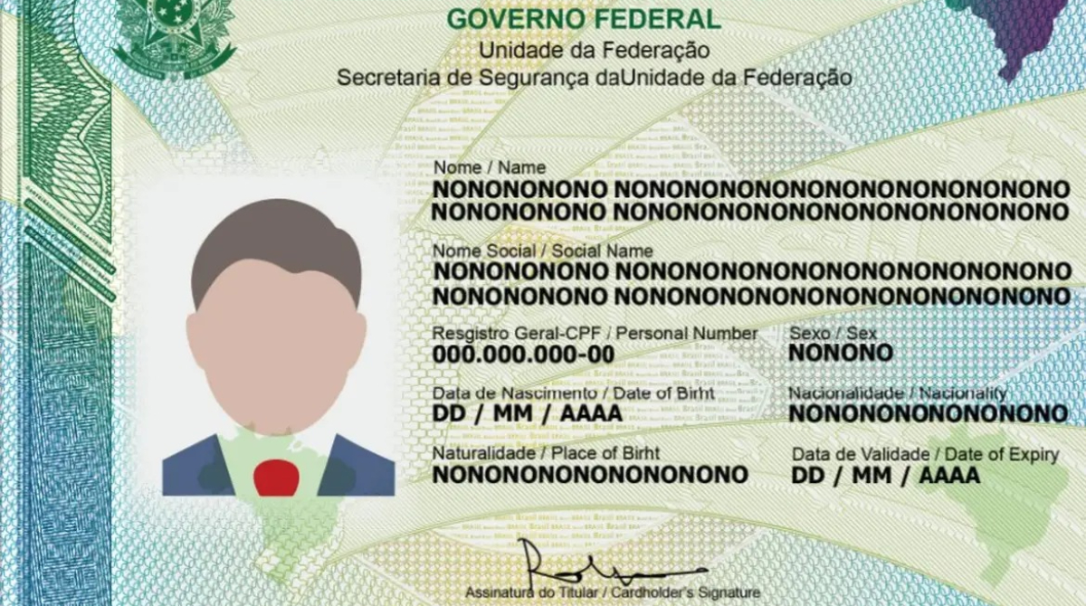 design da carteira de identidade nacional