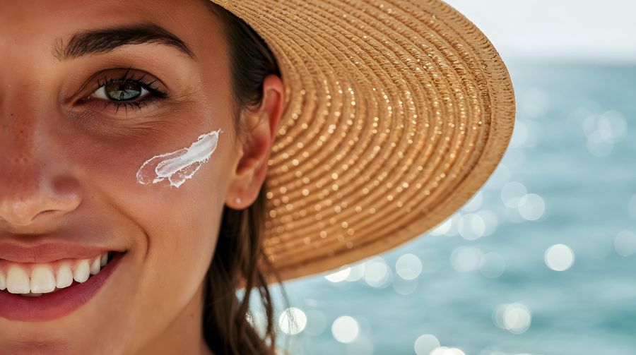 protetor solar no verão