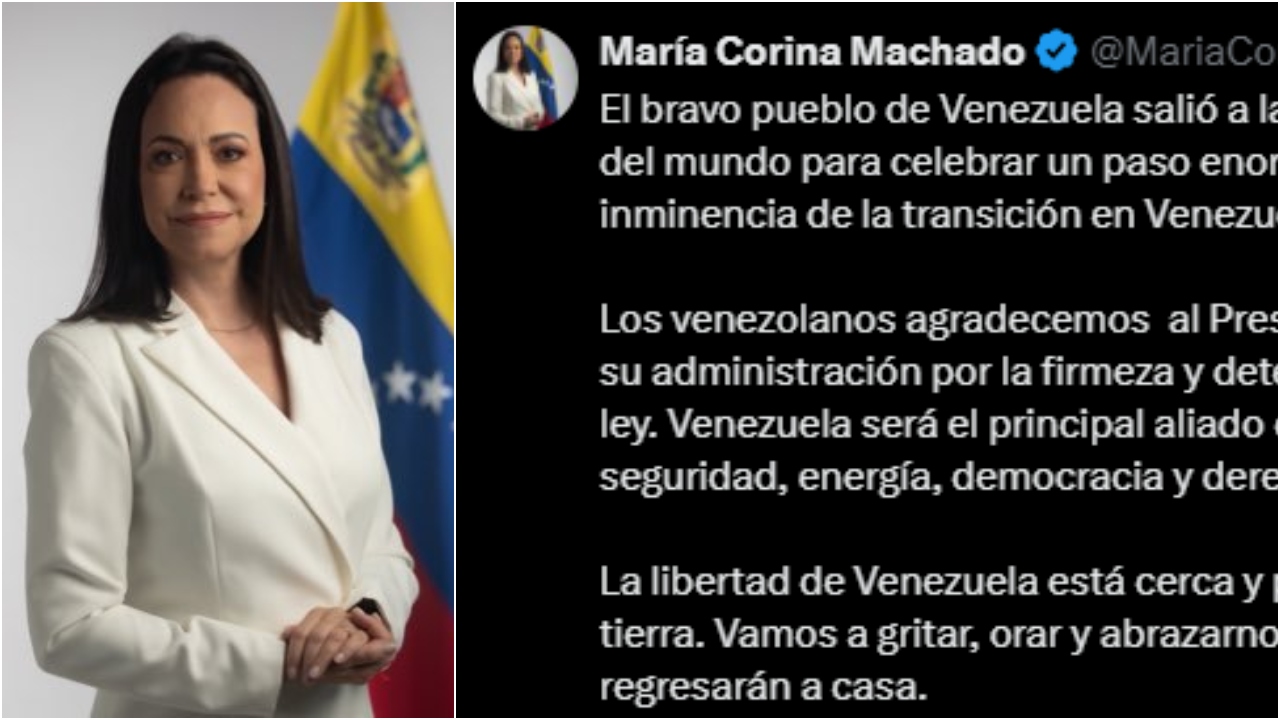 Tuíte feito pela líder da oposição da Venezuela