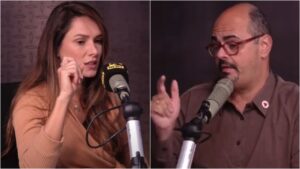 Montagem mostra a deputada estadual Lud Falcão e o vice-governador Mateus Simões