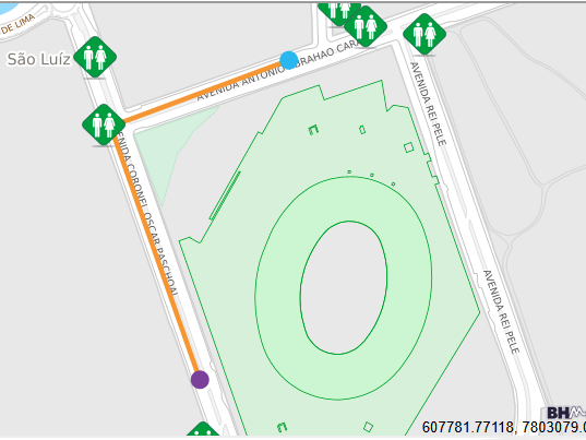 Trajeto bloco Marinada Marina Sena Carnaval de BH