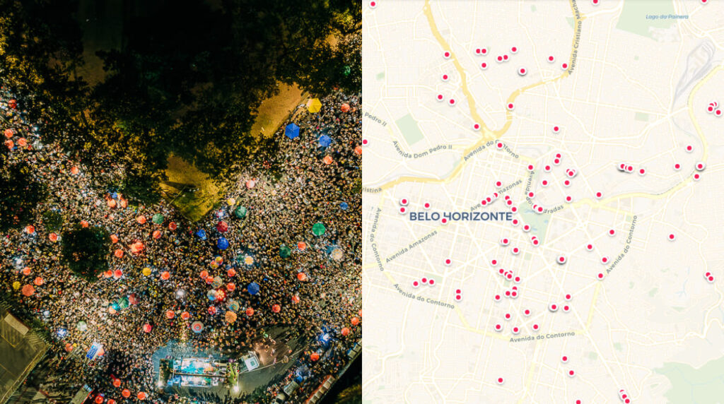 aplicativo ensina como chegar ao bloco de ônibus