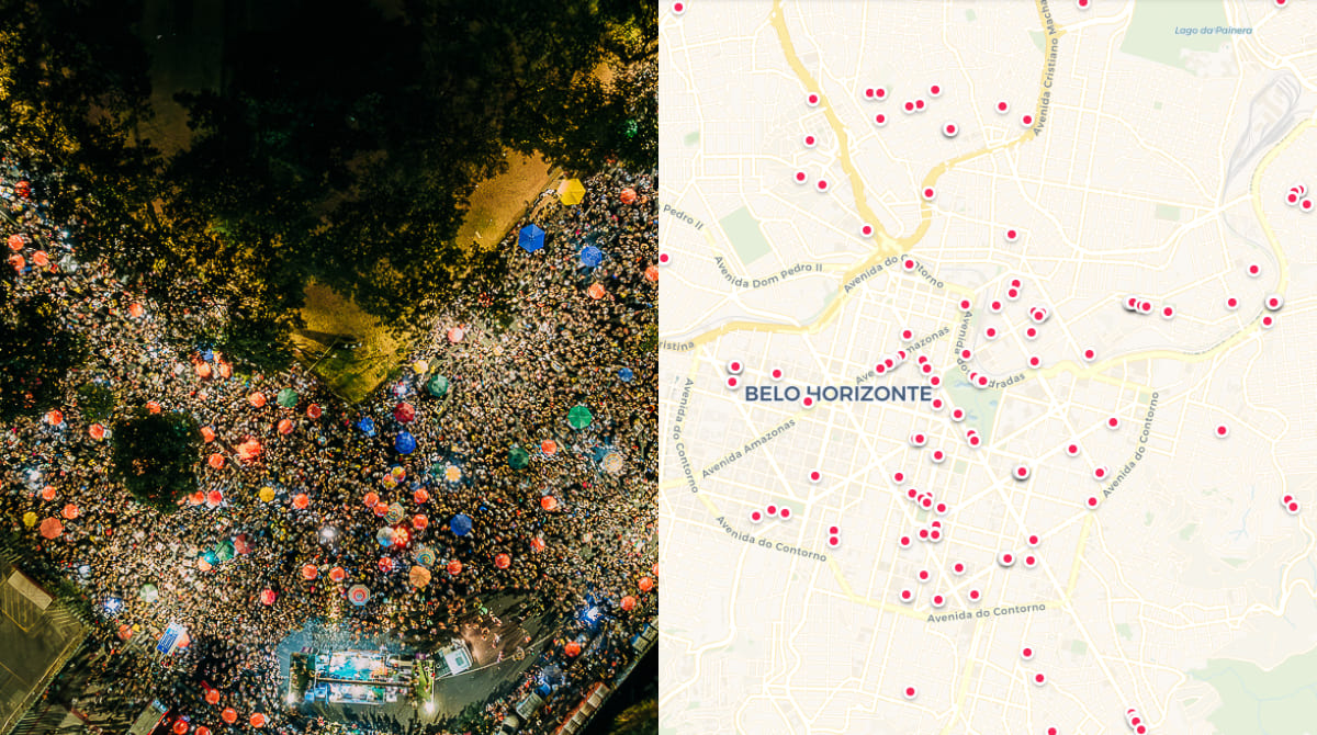 aplicativo ensina como chegar ao bloco de ônibus