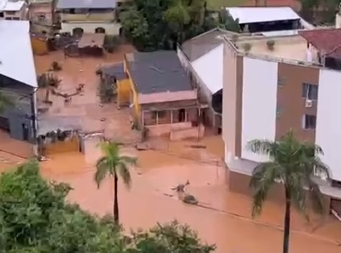 Inundação em Ubá, na Zona da Mata