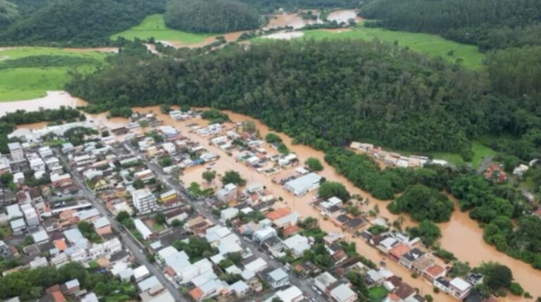 Matias Barbosa é mais uma das cidades da Zona da Mata mineira que foram atingidas por fortes chuvas entre ontem (23/2) e hoje. (Foto: Reprodução/Instagram/Prefeitura de Matias Barbosa)