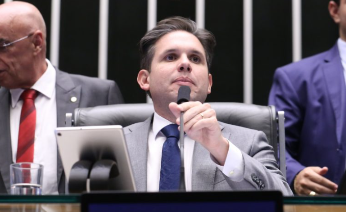 O presidente da Câmara, deputado Hugo Motta