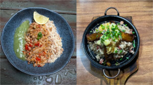 pratos de estabelecimentos participantes do festival do arroz