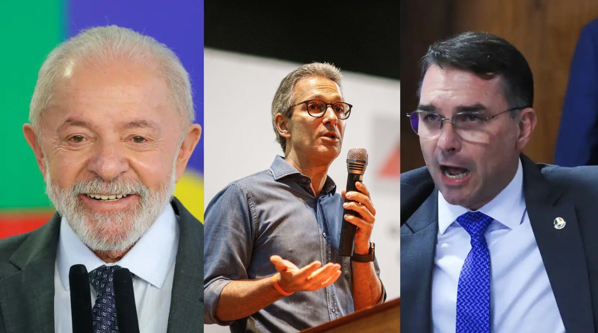 Lula (PT) e Flávio Bolsonaro (PL) seguem como favoritos do eleitorado brasileiro para a presidência. (Foto: Fabio Rodrigues-Pozzebom/Agência Brasil ;Lula Marques/Agência Brasil e Pedro Gontijo/Imprensa MG)