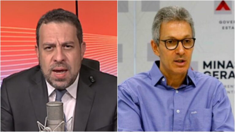 O secretário-geral Guilherme Boulos e o governador Romeu Zema