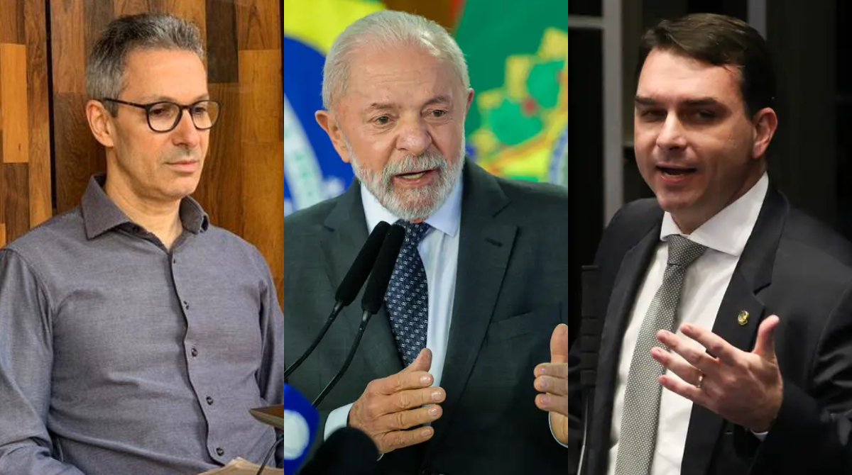 zema, lula e flávio bolsonaro