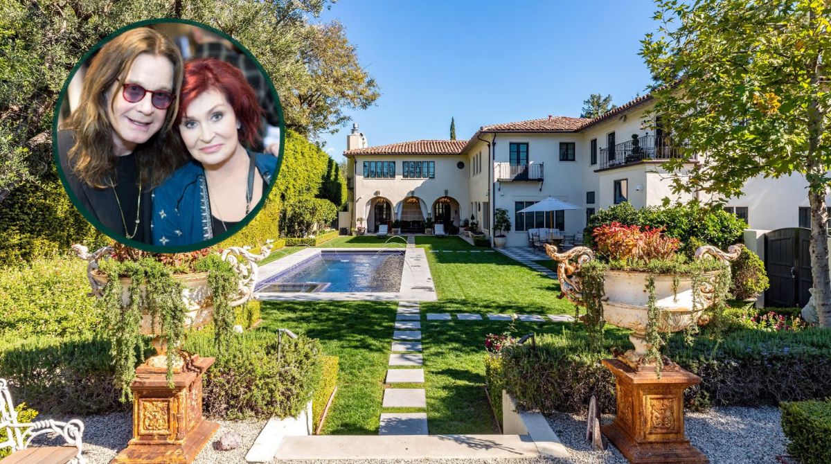 Ozzy e Sharon tentaram vender a casa em 2022, quando o casal cogitava se mudar definitivamente para o Reino Unido, mas acabaram ficando com o imóvel. (Foto: Reprodução/Carolwoodre)