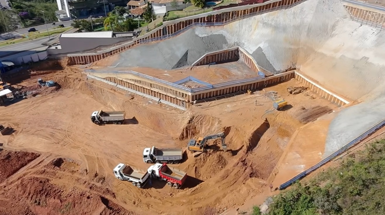 Obras do empreendimento de luxo Madison Square, da Patrimar, em Nova Lima