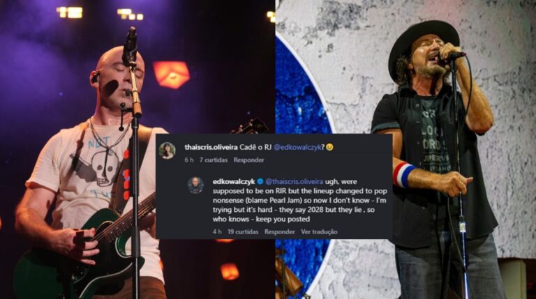 Ed Kowalczyk, vocalista da banda Live, fala em "culpa do Pearl Jam" por ausência no Rock in Rio. (Foto: reprodução/Instagram/Pearl Jam/ Ed Kowalczyk)