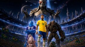 Neymar 'luta contra alienígenas' em novas produções em formato vertical para celular. (Foto: FlareFlow/Divulgação)