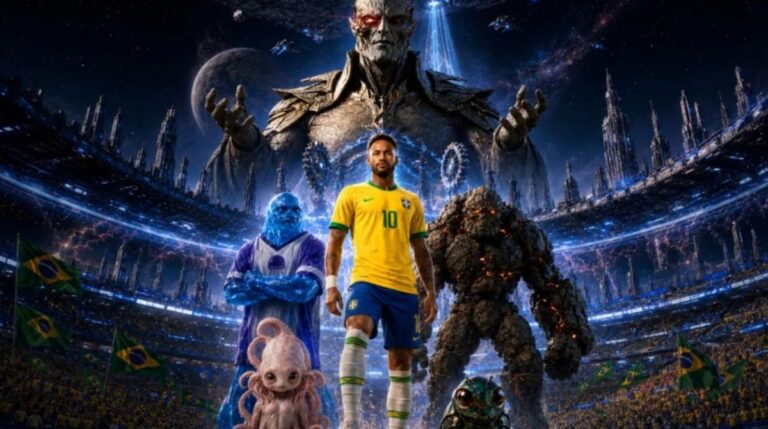 Neymar 'luta contra alienígenas' em novas produções em formato vertical para celular. (Foto: FlareFlow/Divulgação)