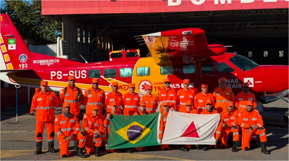 equipe de bombeiros de minas gerais enviados em missão na venezuela