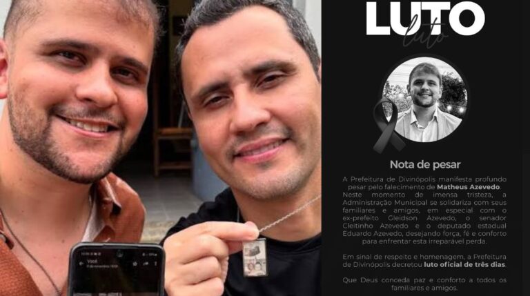 Cleitinho Azevedo se despede do irmão: ‘Vou cuidar da nossa mãe’