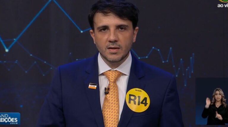 Em debate, Renan Santos promete ‘passar o rodo’ em facções, ataca Lula e Flávio e defende intervenção em estados