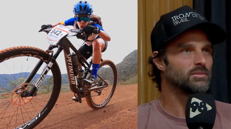 Em entrevista ao Buenos Dias, Lucas Fonda destaca o impacto do Iron Biker em Mariana e o uso de bikes elétricas. (Foto: Reprodução/Iron Biker/Rede 98)