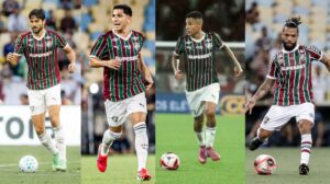 Igor Rabello, Savarino, Guilherme Arana e Otávio entram em campo neste sábado (12) contra o Atlético, na Arena MRV. (Foto: Divulgação/Fluminense)