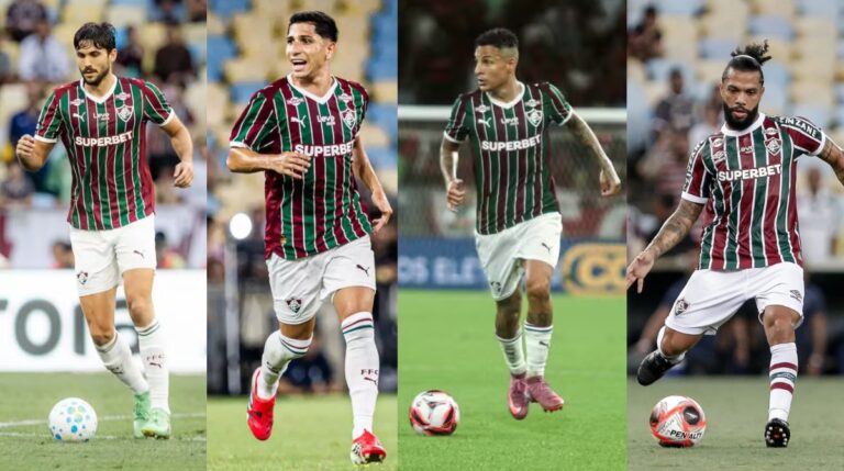 Igor Rabello, Savarino, Guilherme Arana e Otávio entram em campo neste sábado (12) contra o Atlético, na Arena MRV. (Foto: Divulgação/Fluminense)