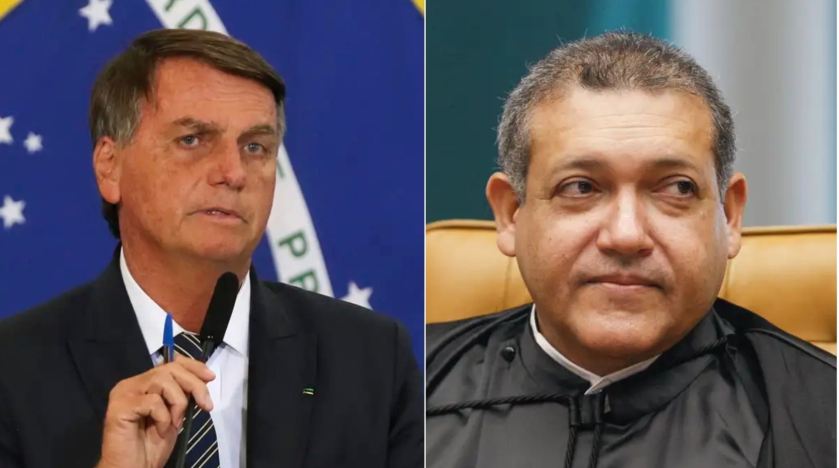 Defesa de Jair Bolsonaro pede ao ministro Nunes Marques a suspensão da pena e aponta nulidade em julgamento da 1ª Turma do STF. (Foto: Fabio Rodrigues-Pozzebom/ Agência Brasil e Fellipe Sampaio/SCO/STF)