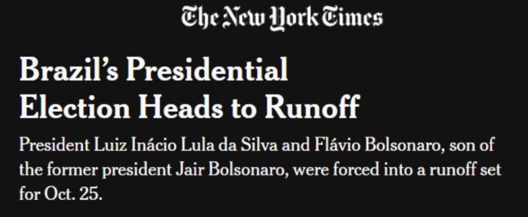 Imprensa internacional repercute 1º turno das eleições no Brasil