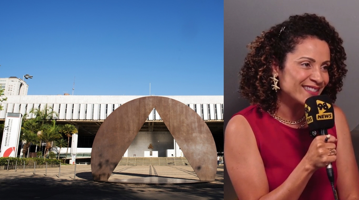 Deputada eleita Adriana Souza (PT) assume gabinete na ALMG depois de mandato na Câmara Municipal de Contagem. (Foto: Guilherme Bergamini/ALMG e Reprodução/98News)
