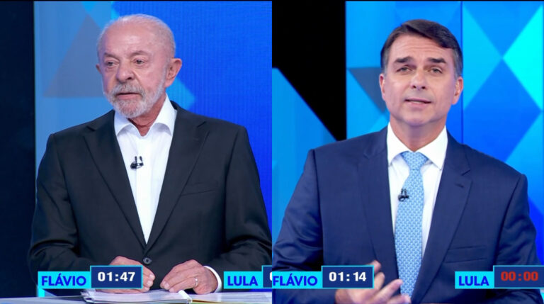 Veja as declarações finais de Lula e Flávio Bolsonaro no debate da Globo
