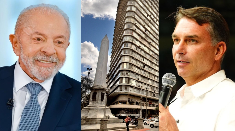 Eleitores de Lula e Flávio Bolsonaro aguardam resultado das apurações em BH. (Foto: Lula Oficial e Charles Vieira/Campanha Flávio Bolsonaro e Breno Pataro)